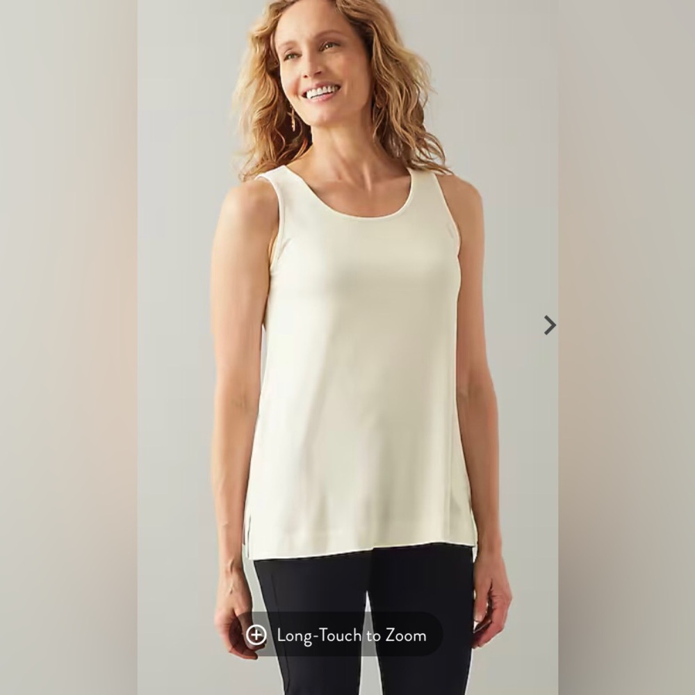NWT J Jill Women’s Size L cream Wearever Layering Jersey Tank Top